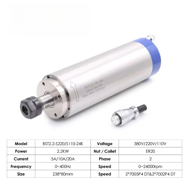 2.2KW ER20 Water Cooled Spindl - Water Cooled Spindle ulasan dan harga