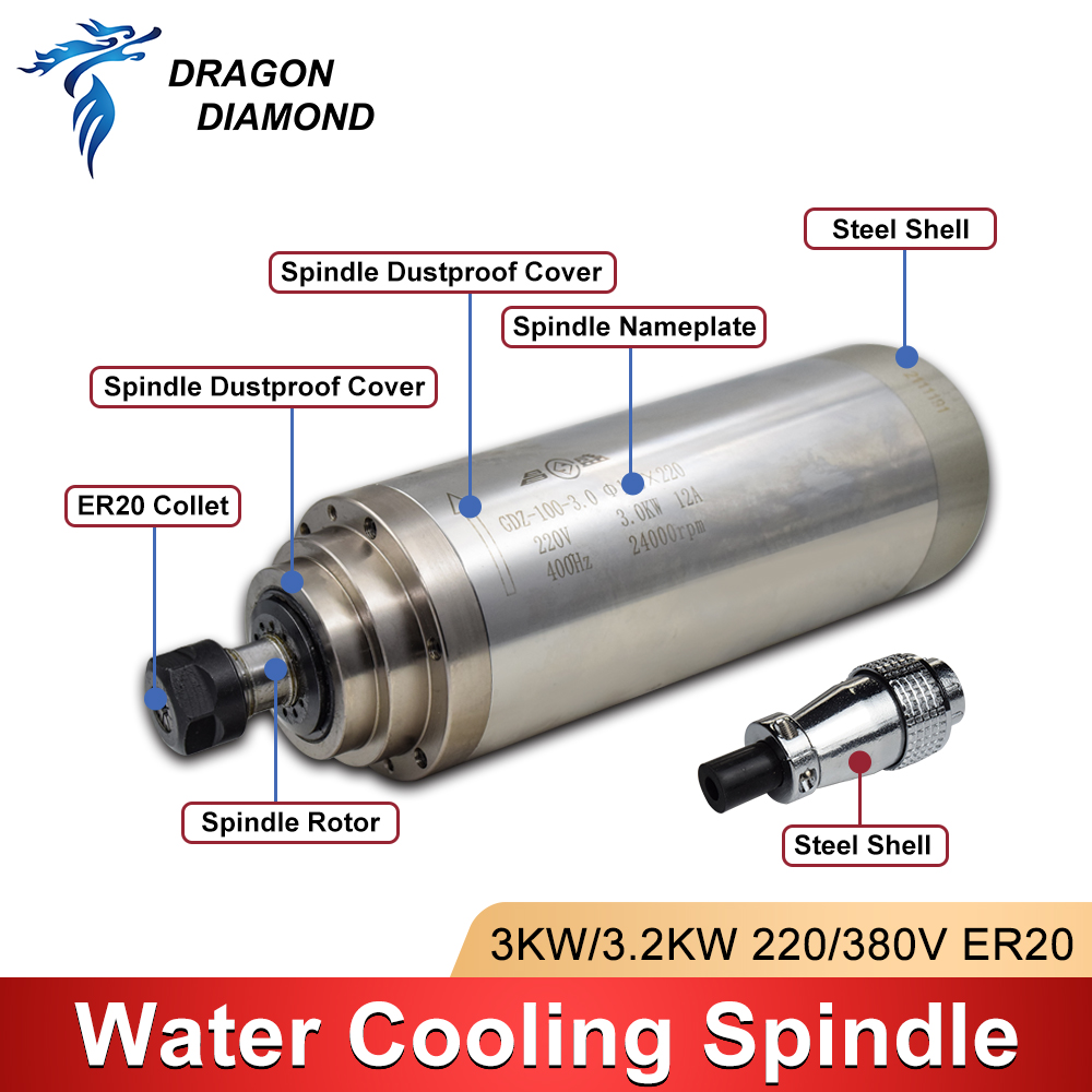 3KW Water Cooling Cooled Spind - Water Cooled Spindle ulasan dan harga