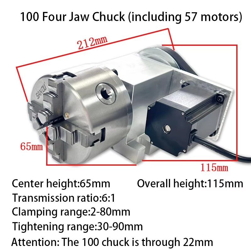 Precision Chuck Tailstock 4 Ja - Nema23 Stepper ulasan dan harga